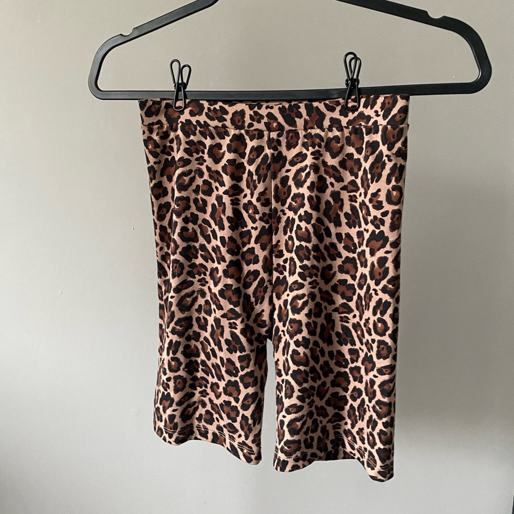 Cheetah print biker shorts